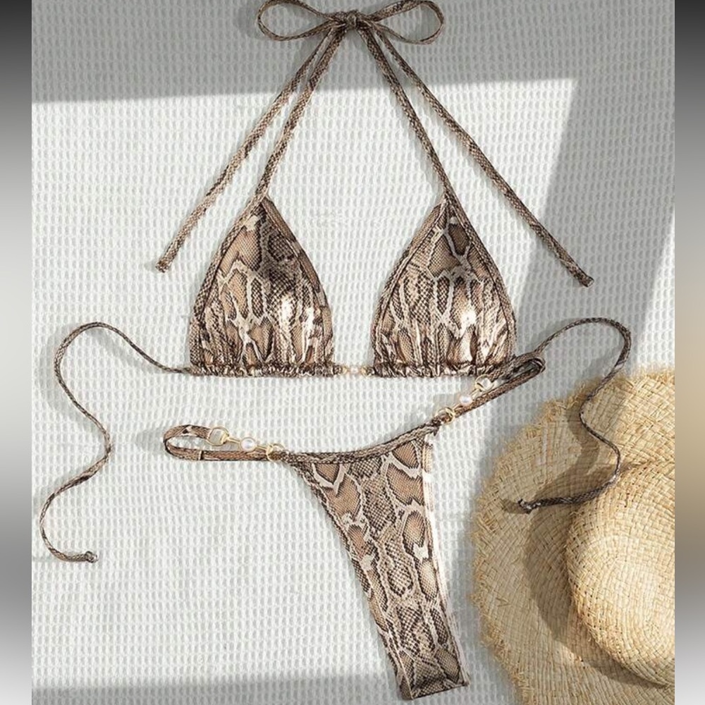 Shein Snake Print Bikini Set